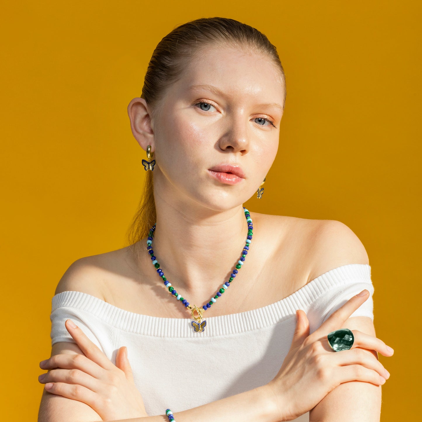 Collar con Lapislazuli Natural acabado oro 18k - Arru