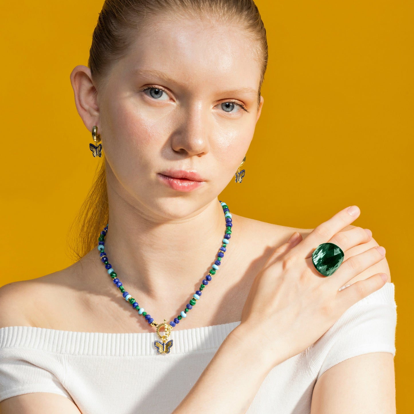 Collar con Lapislazuli Natural acabado oro 18k - Arru