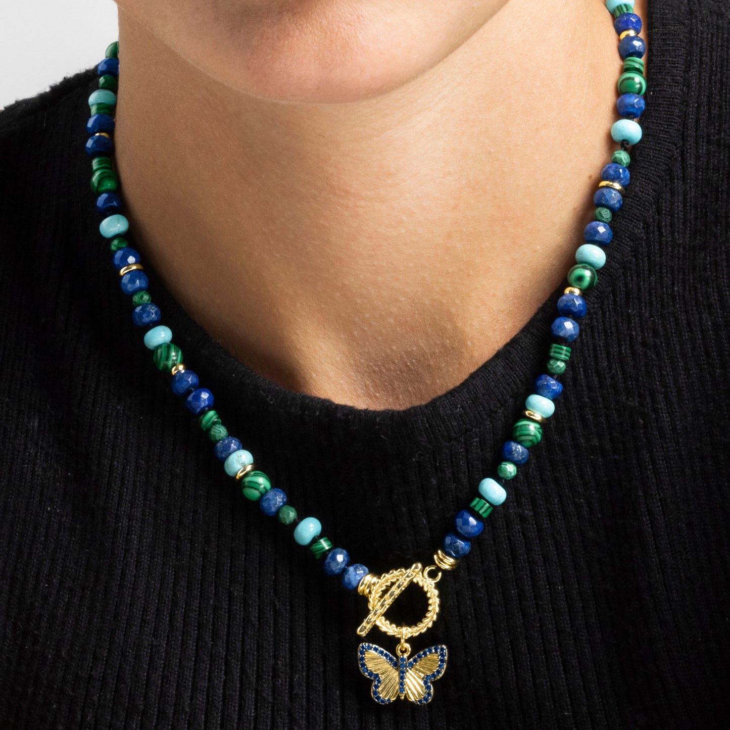 Collar con Lapislazuli Natural acabado oro 18k - Arru