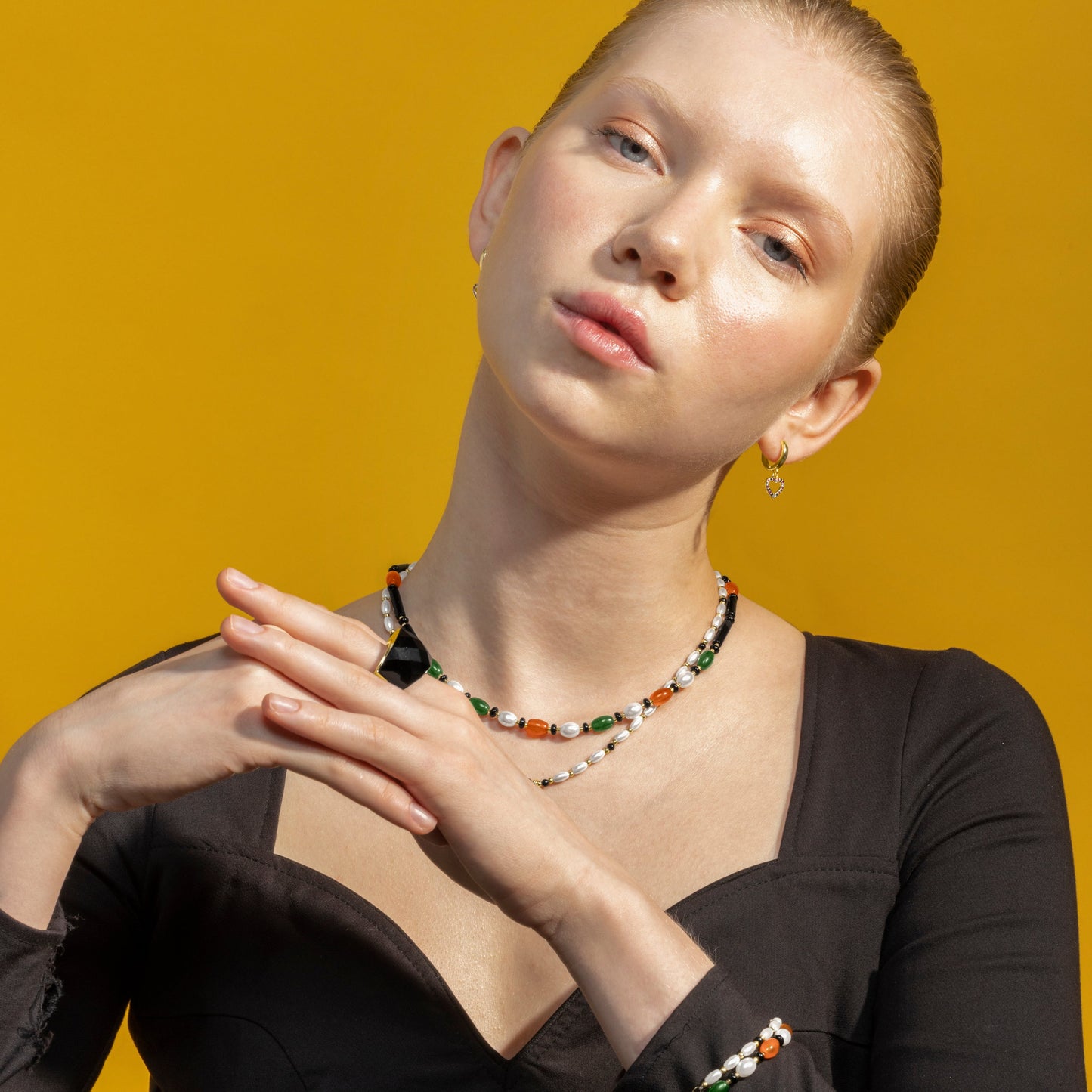 Collar con Onix acabado oro 18k - Coepil