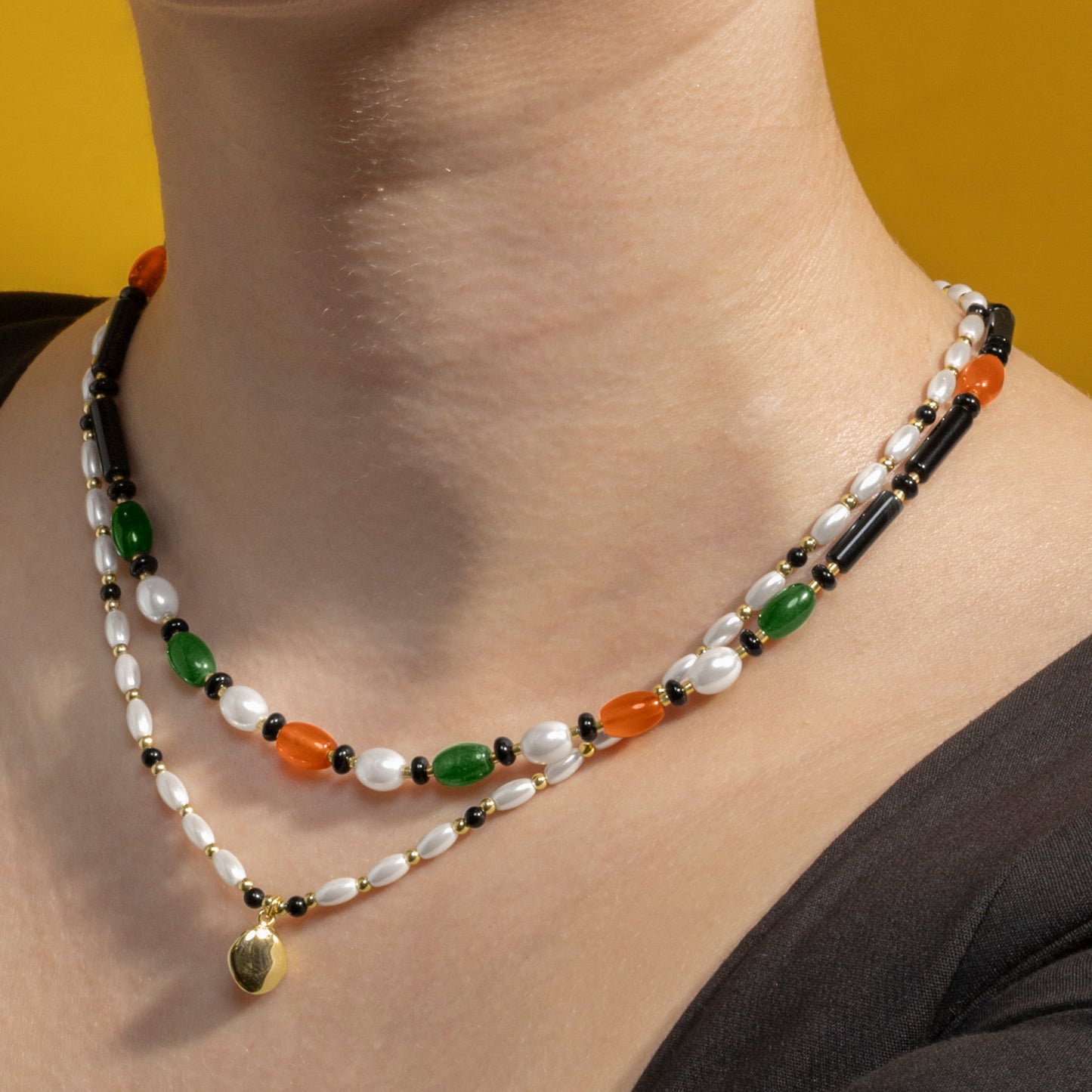 Collar con Onix acabado oro 18k - Coepil