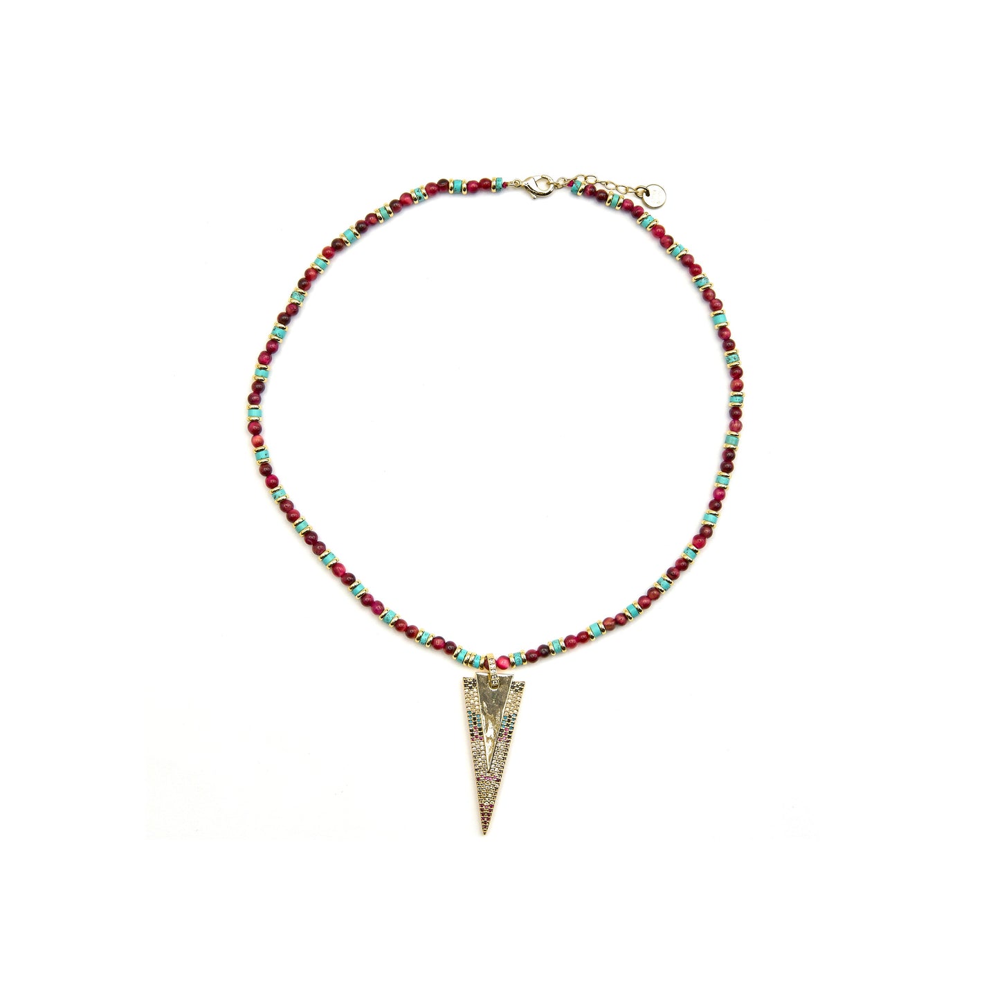 Collar con Circonita Multicolor acabado oro 18k - Colix