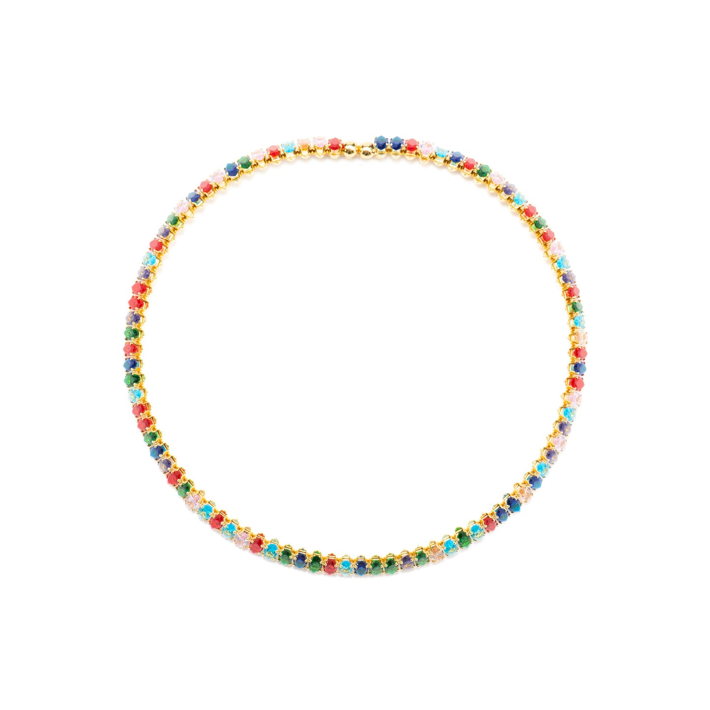 Collar con Cristal Multicolor acabado oro 18k - Nex