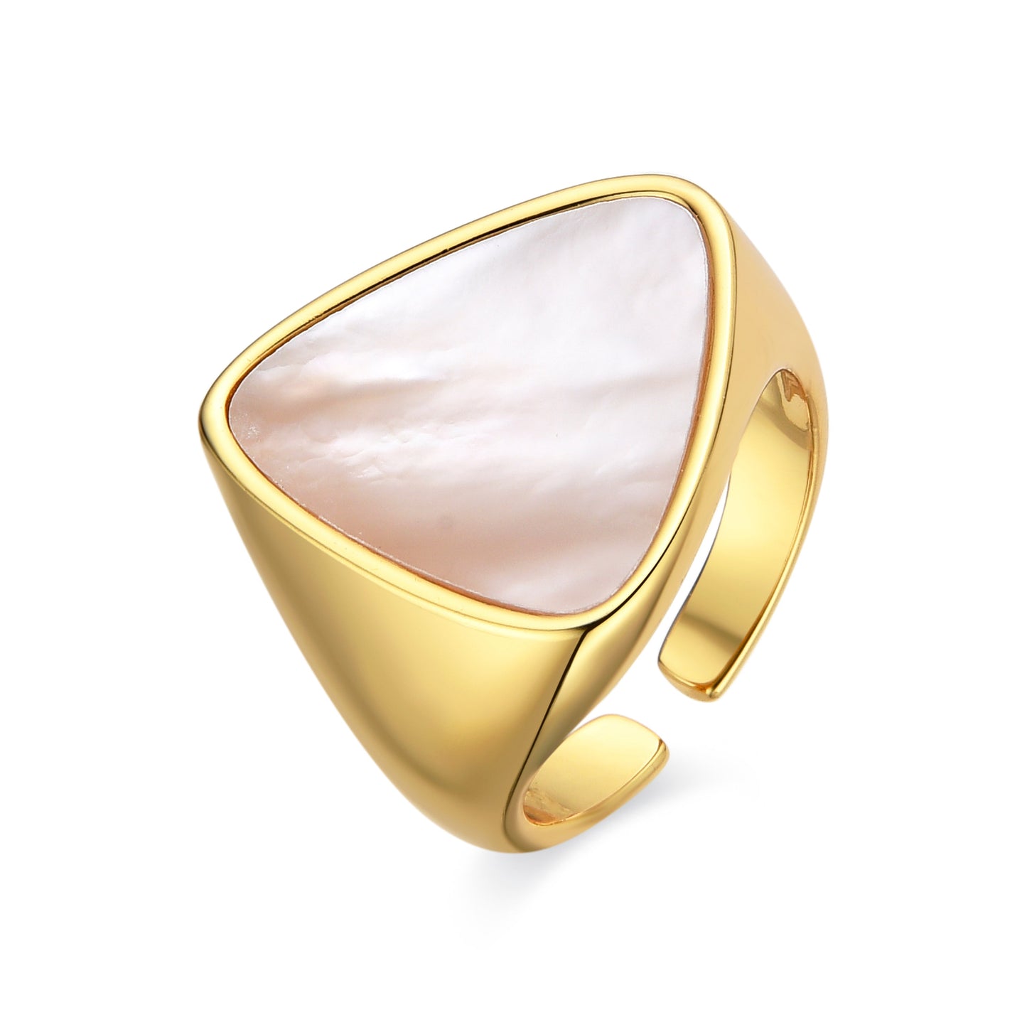 Anillo con Madreperla Blanca acabado oro 18k - Sune