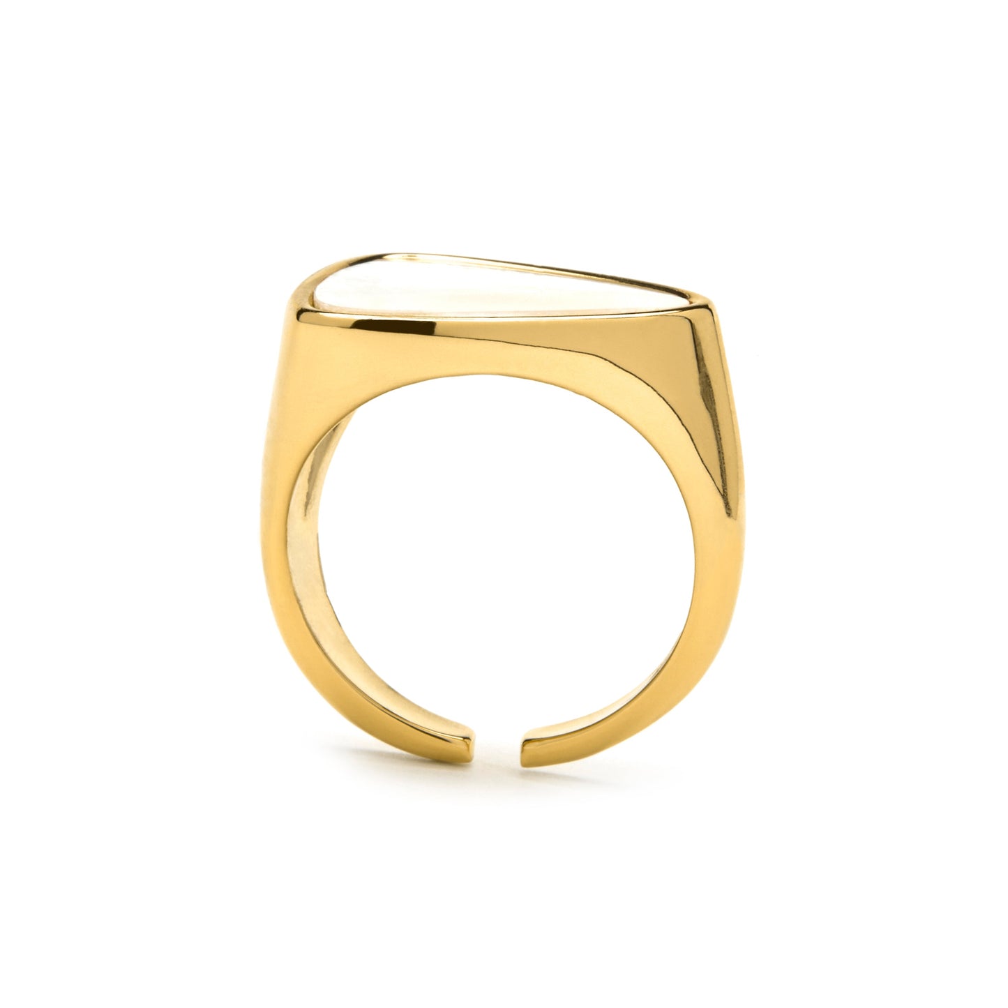 Anillo con Madreperla Blanca acabado oro 18k - Sune