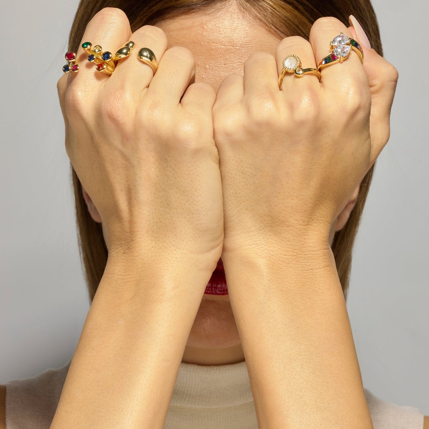 Anillo con Lacado Negro acabado oro 18k - Yter