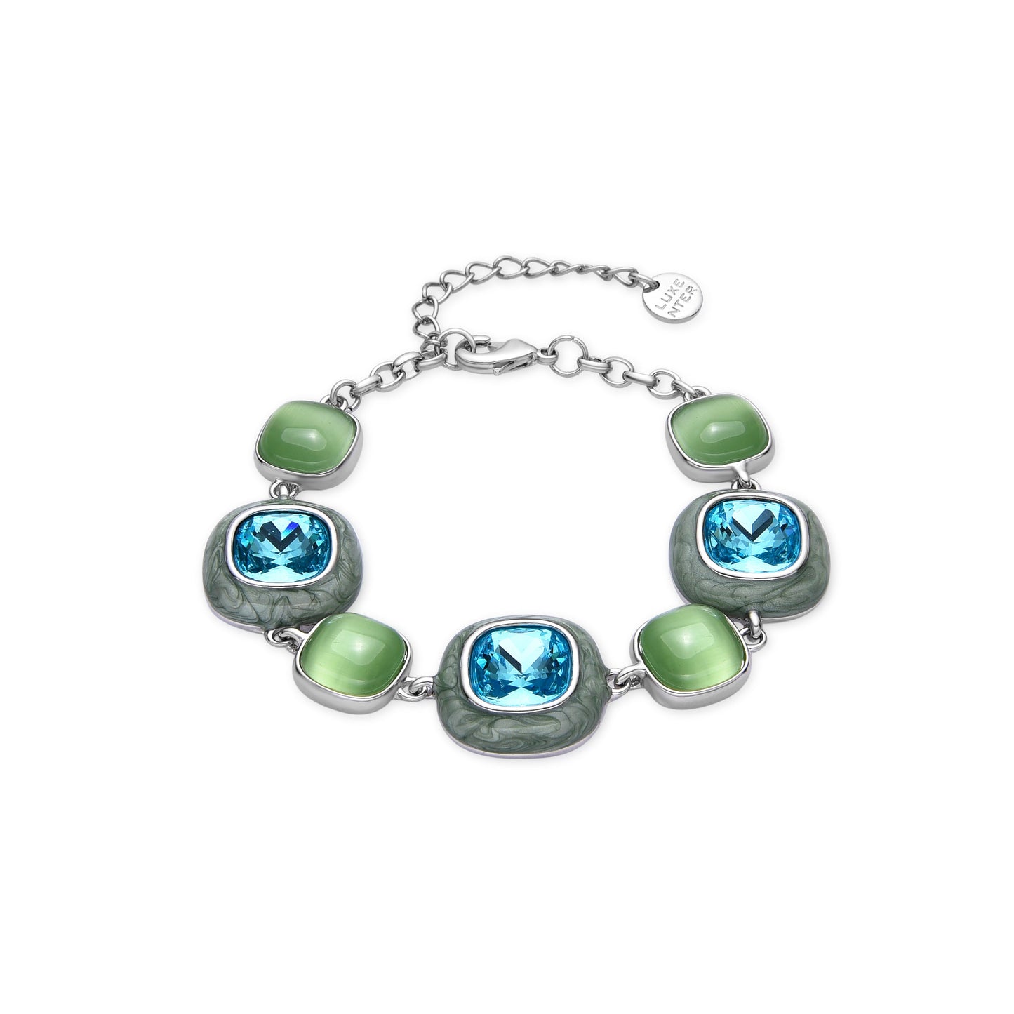 Pulsera con Cristal Azul acabado plata - Drogolo