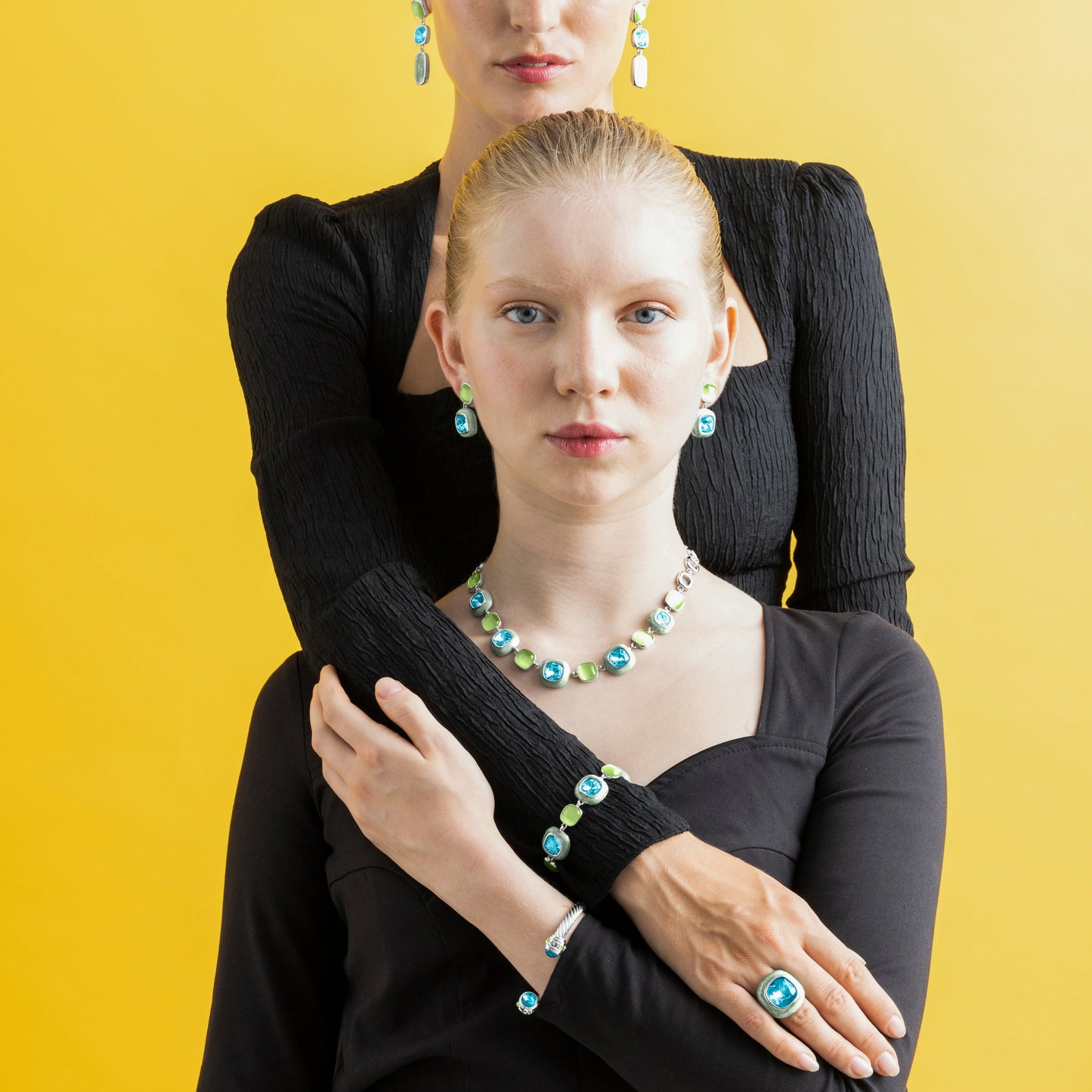 Pulsera con Cristal Azul acabado plata - Drogolo