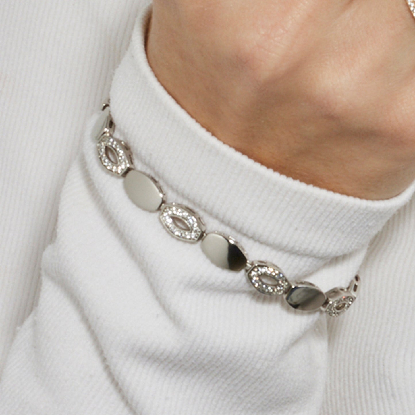 Pulsera con Circonita Brillante acabado plata - Livas