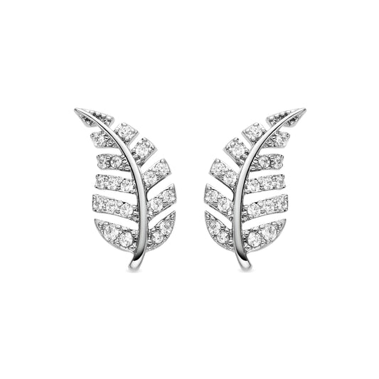 Pendientes con Circonita Brillante acabado plata - Tatsy