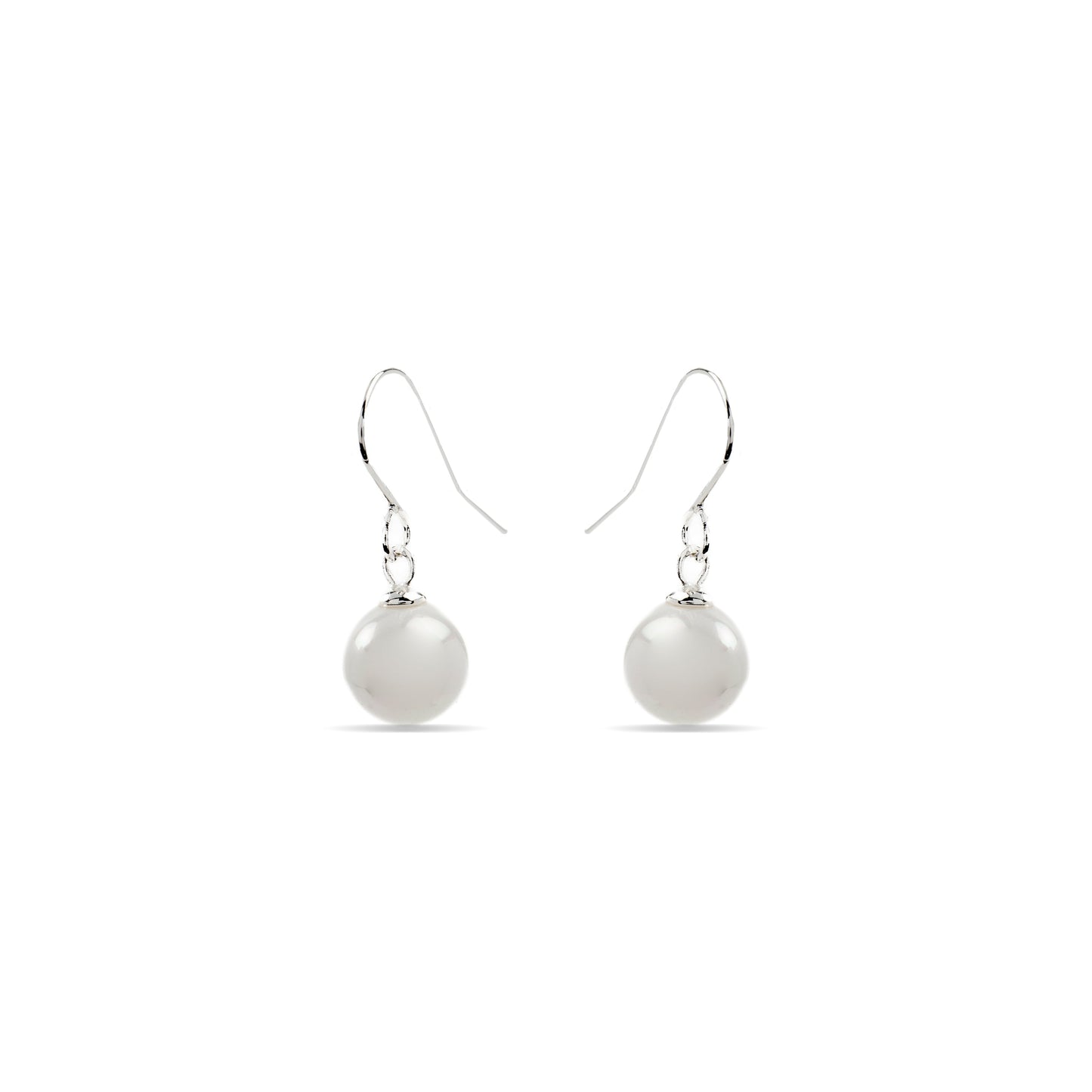 Pendientes con Perla Blanca acabado plata - Darana