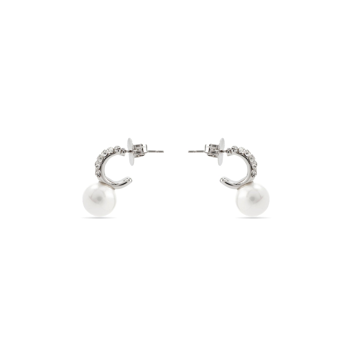 Pendientes con Perla Blanca acabado plata - Lianath