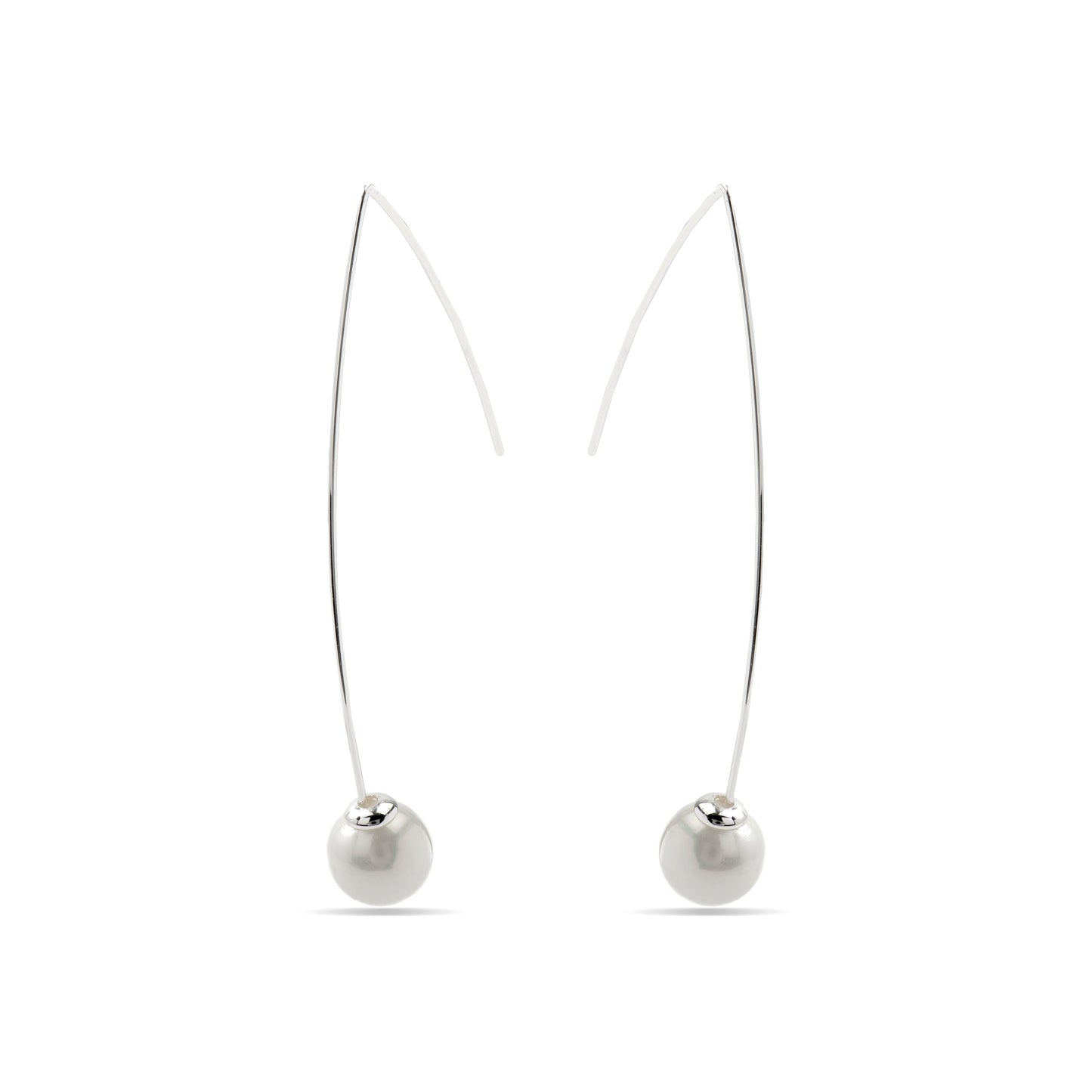 Pendientes con Perla Blanca acabado plata - Gesis