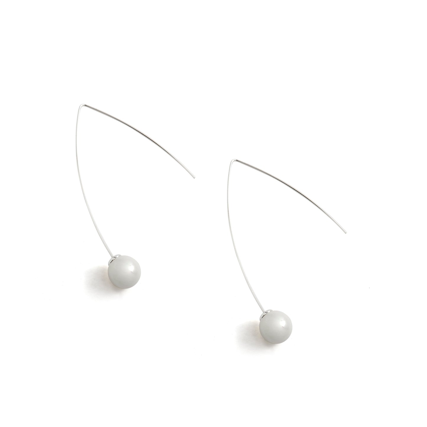 Pendientes con Perla Blanca acabado plata - Gesis