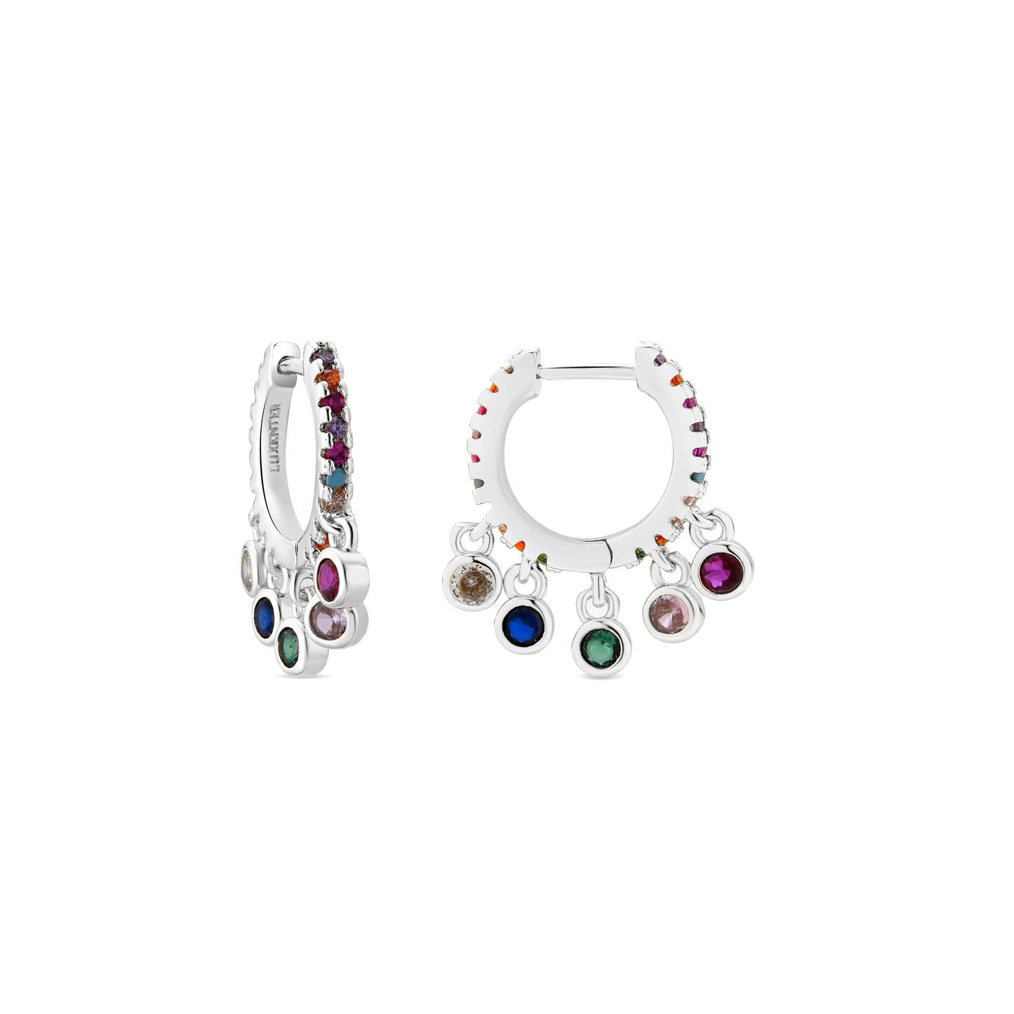 Pendientes acabado plata y Circonita Multicolor - Yaskim