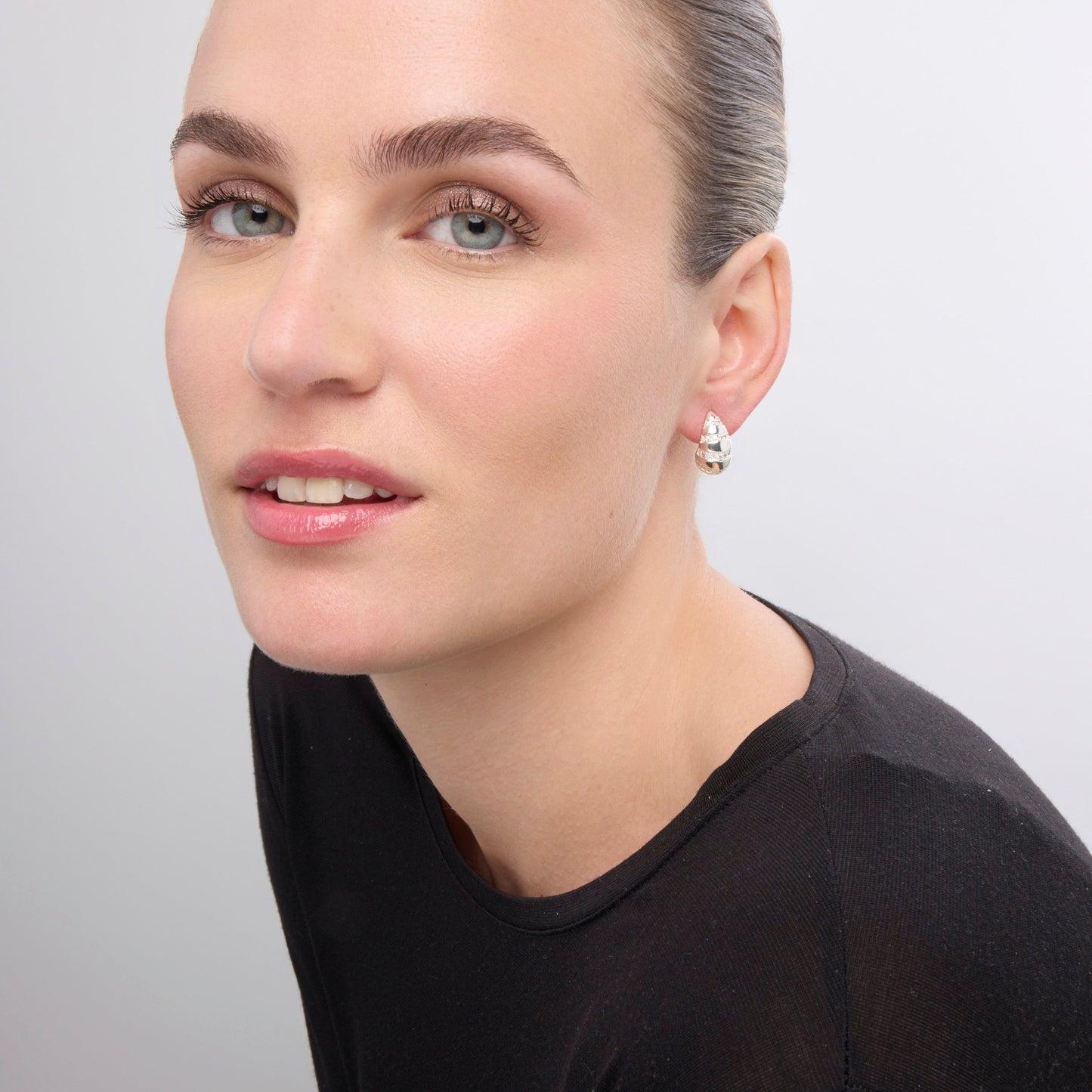 Pendientes acabado plata y Circonita Brillante - Imaspa