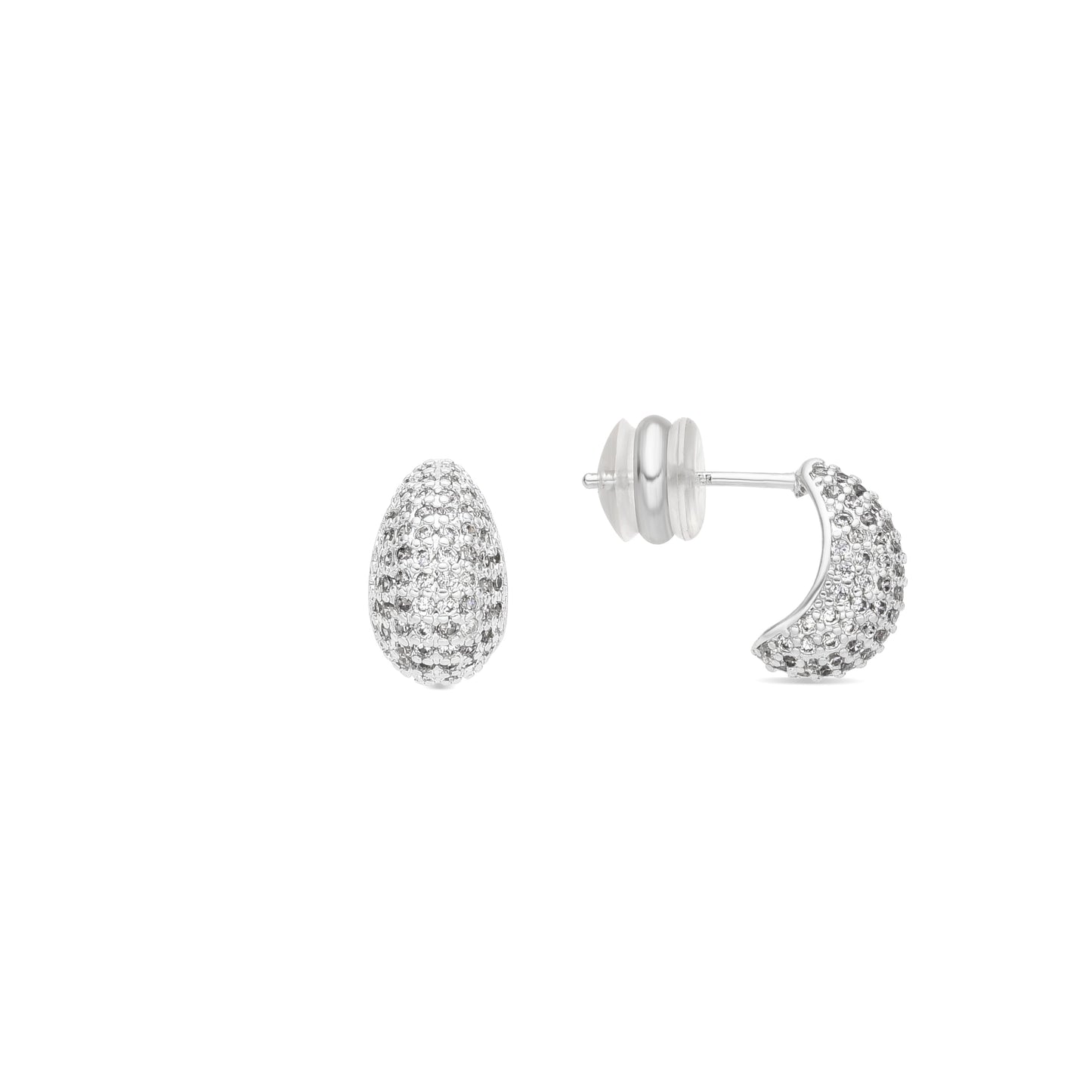 Pendientes acabado plata y Circonita Brillante - Kincon