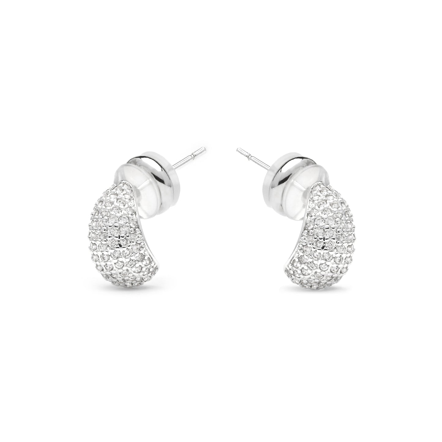 Pendientes acabado plata y Circonita Brillante - Kincon