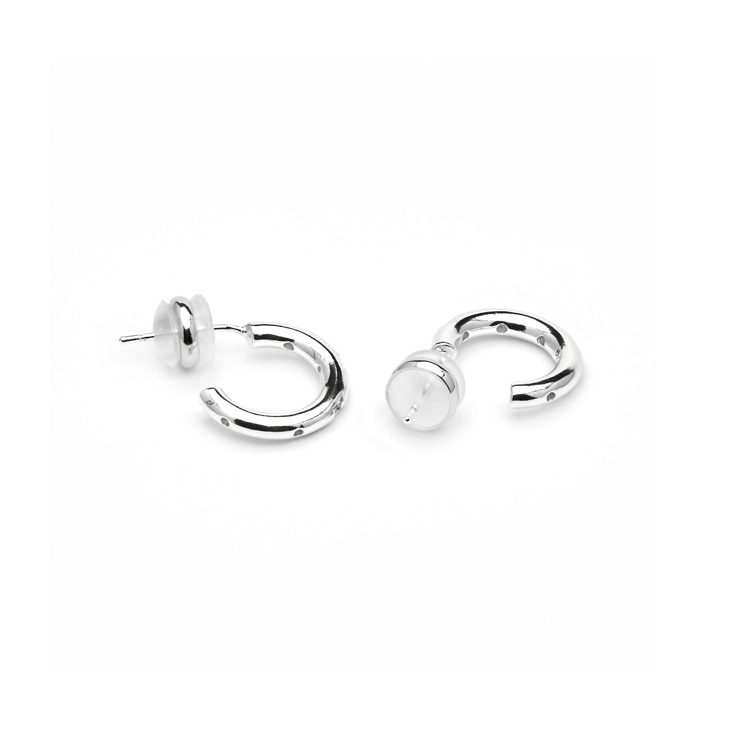 Pendientes acabado plata y Circonita Brillante - Sisah