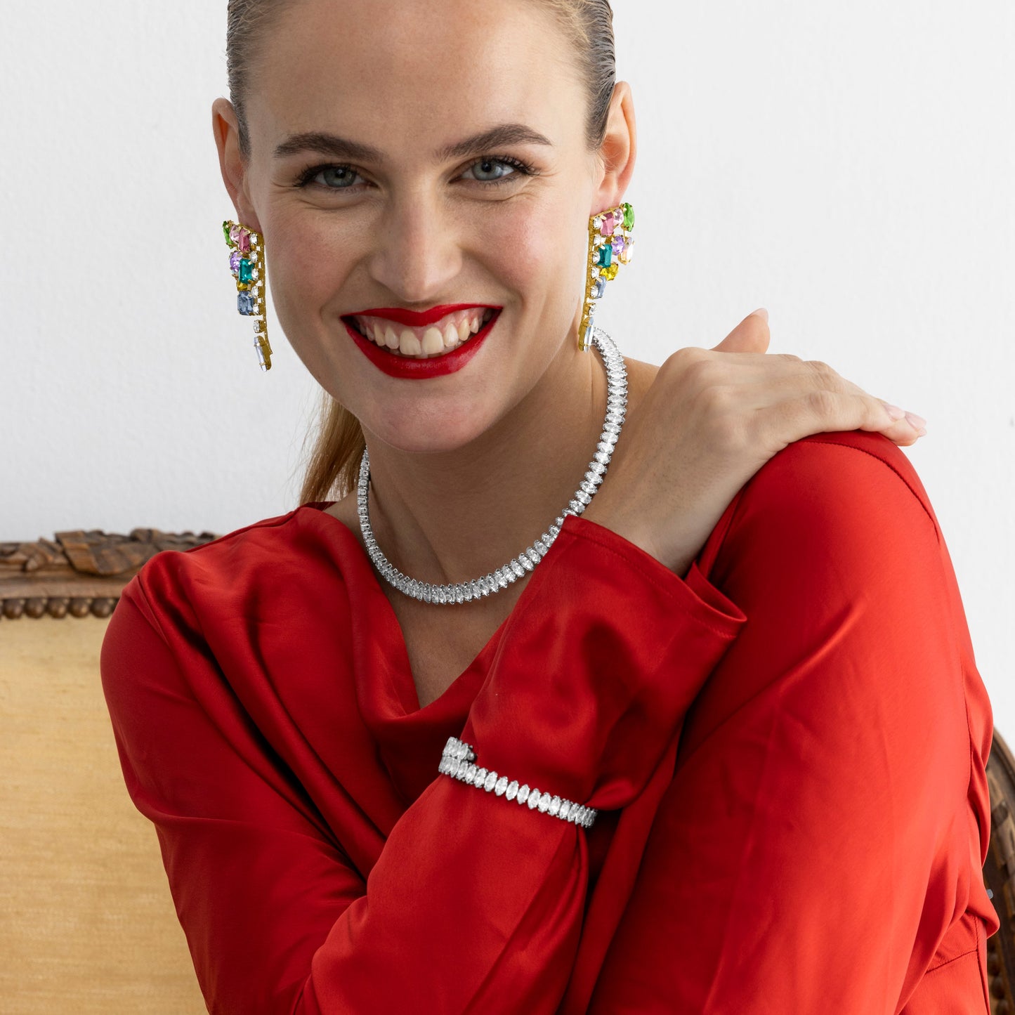 Collar con Circonita Brillante acabado plata - Comega