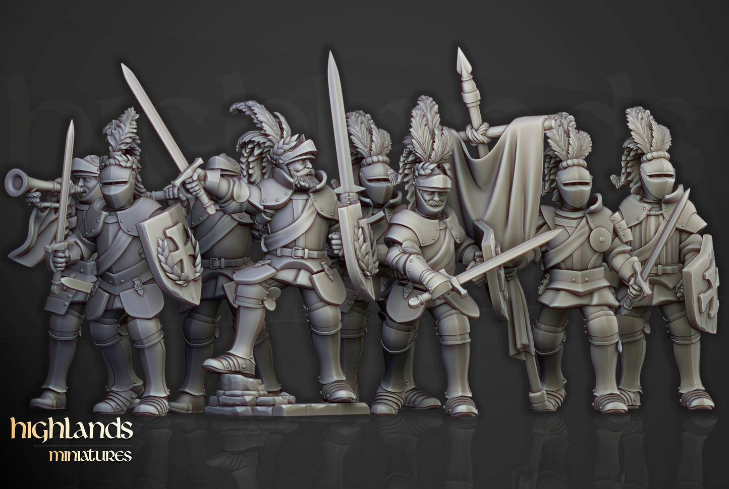 Sunland Knights on Foot, Highlands Miniatures