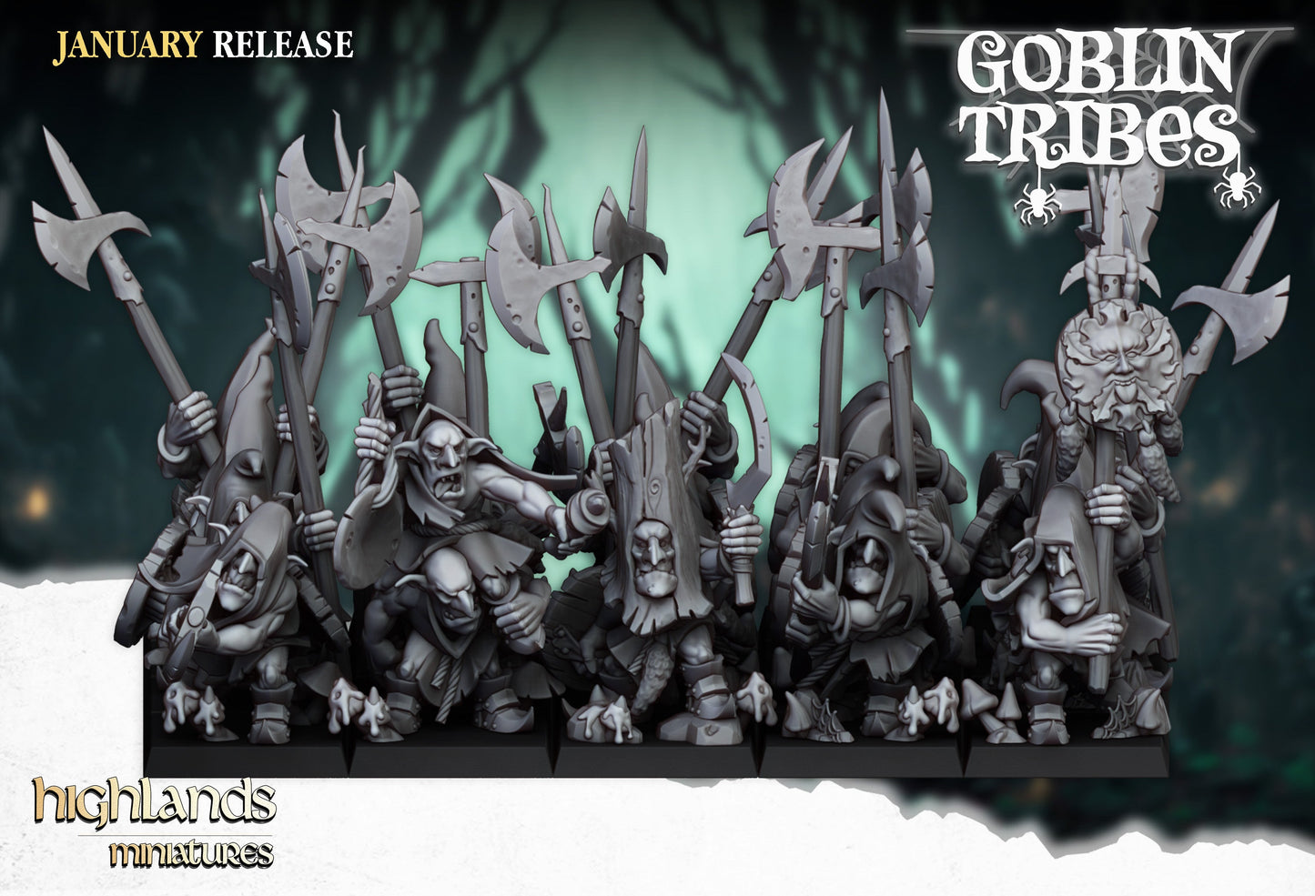 Swamp Goblins spearmen , Highlands Miniatures