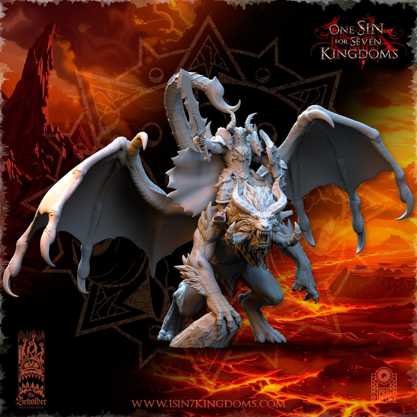 Vrolok on Manticore, The Beholder Miniatures