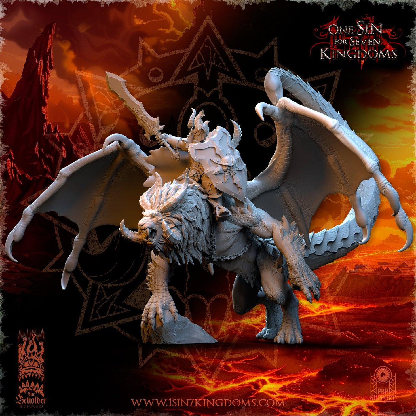 Vrolok on Manticore, The Beholder Miniatures