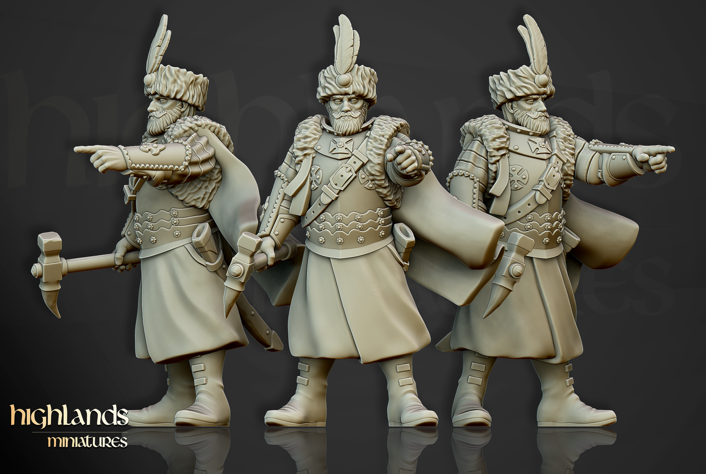 Winged Hussars on Foot, Highlands Miniatures