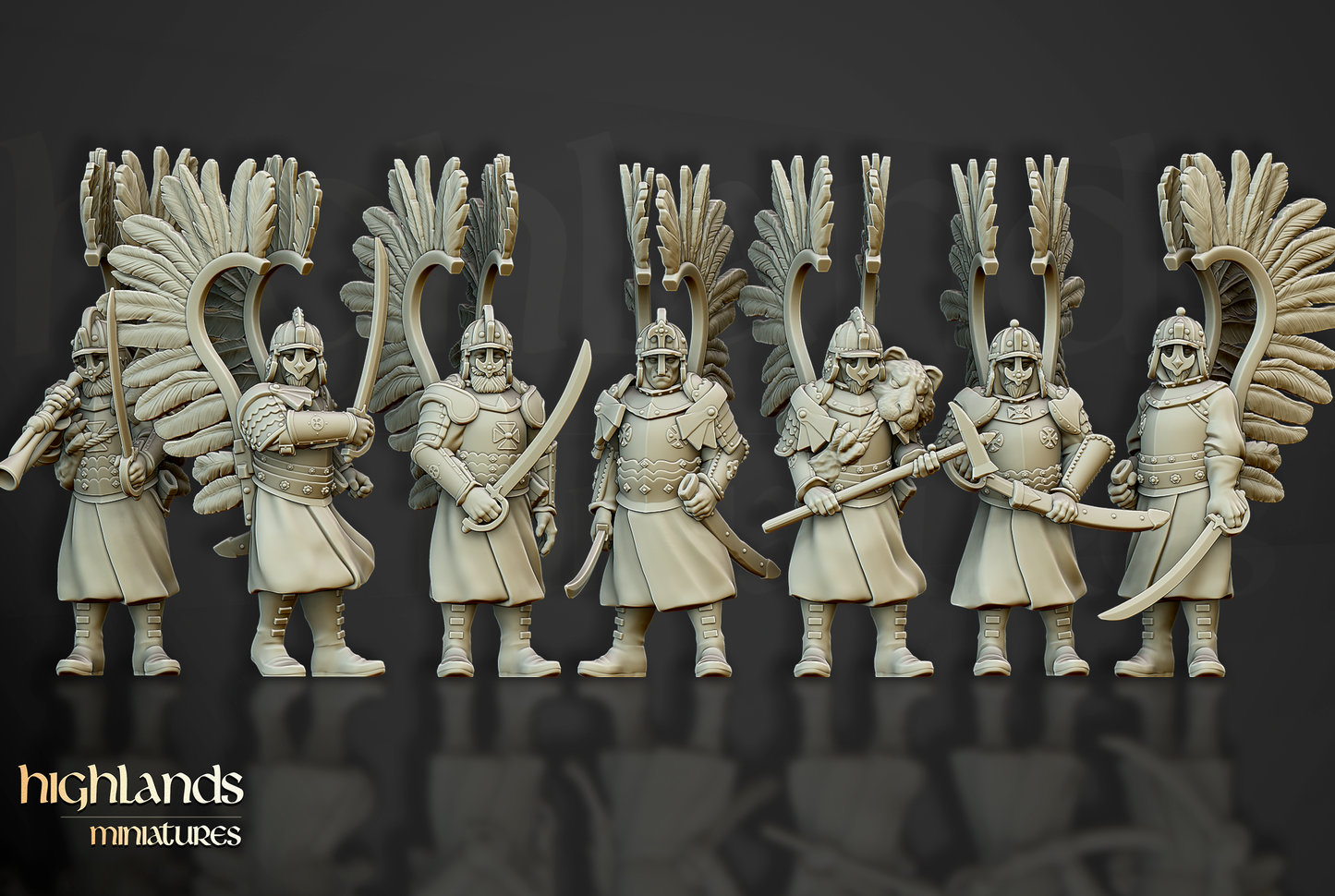 Winged Hussars on Foot, Highlands Miniatures