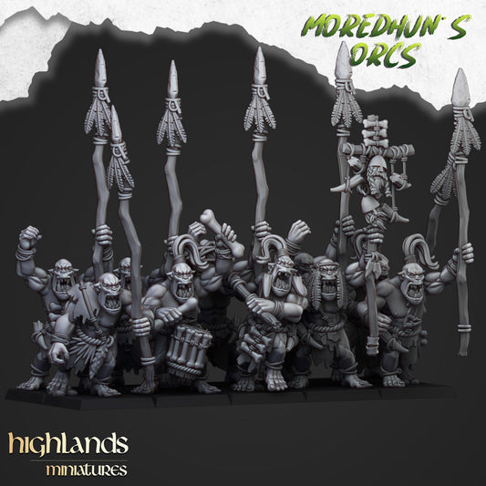 Cave Orcs spearmen, Highlands Miniatures