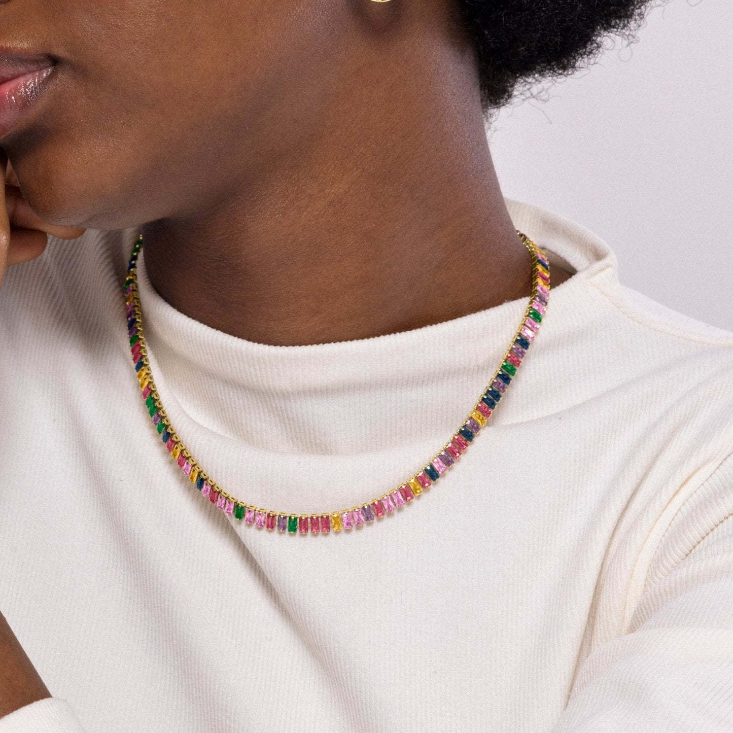 Collar acabado en oro amarillo 18k