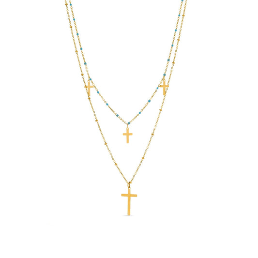 Collar acabado en oro amarillo 18k