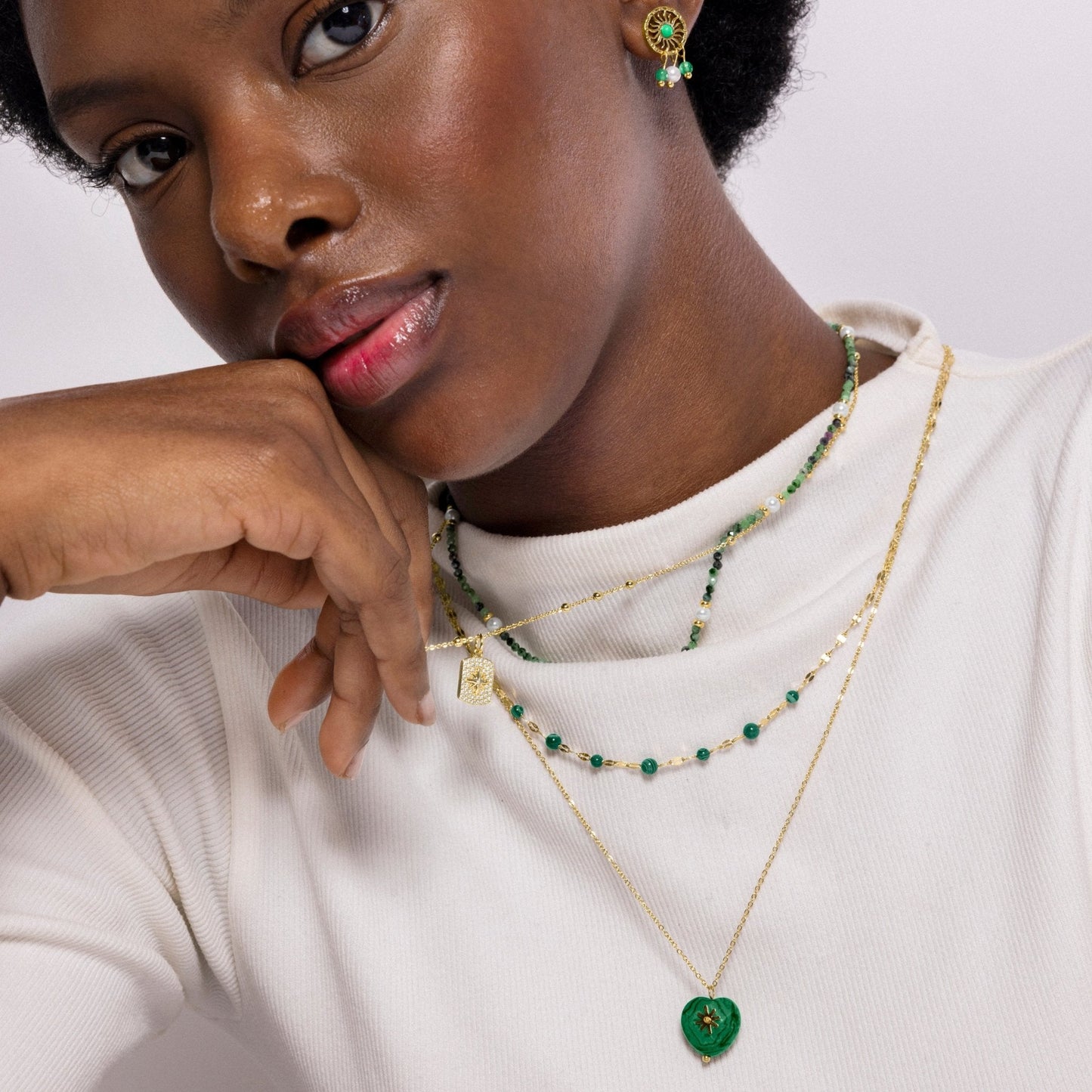 Collar acabado en oro amarillo 18k