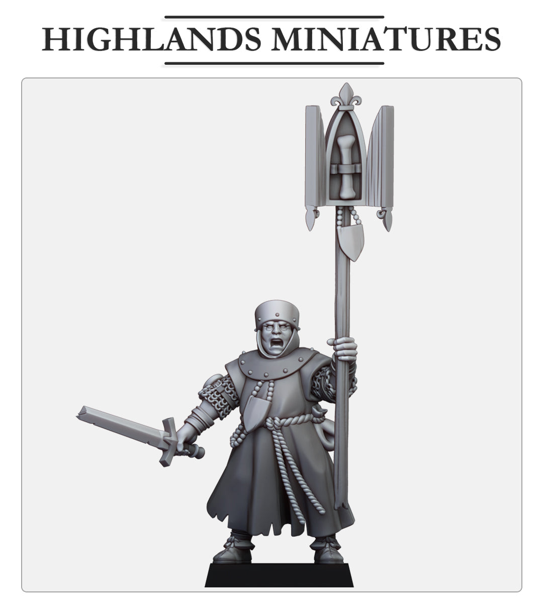 Gallia Cleric with relic, Highlands Miniatures