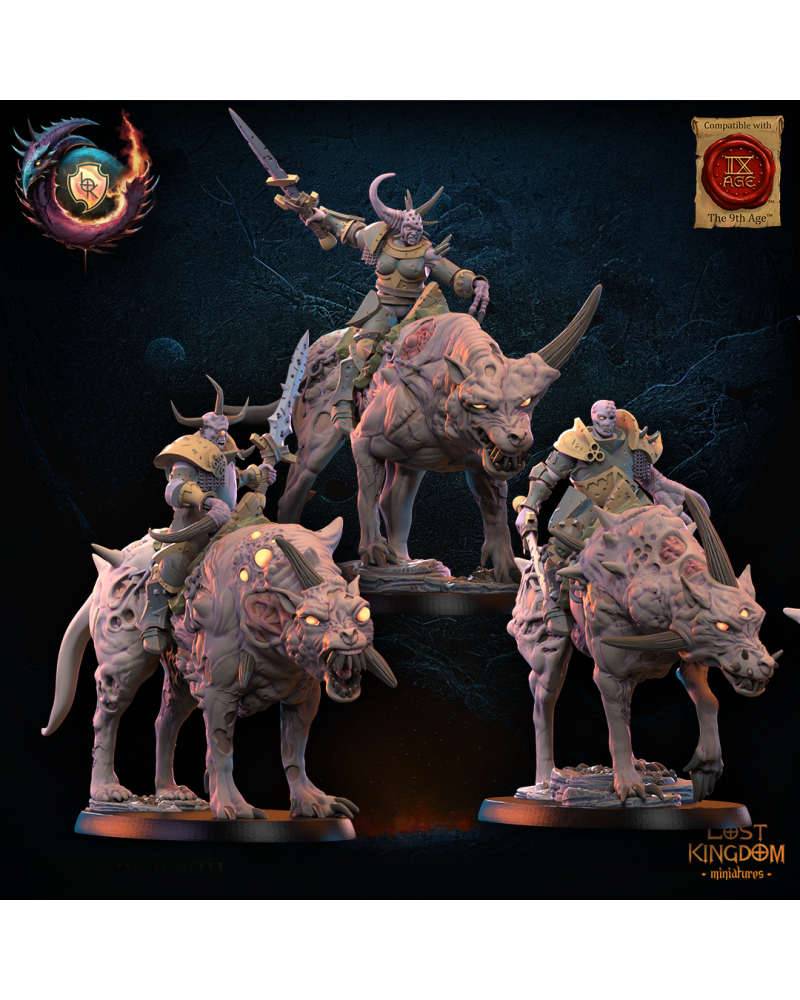 Knights of disease over rotten wolves, Lost Kingdom Miniatures