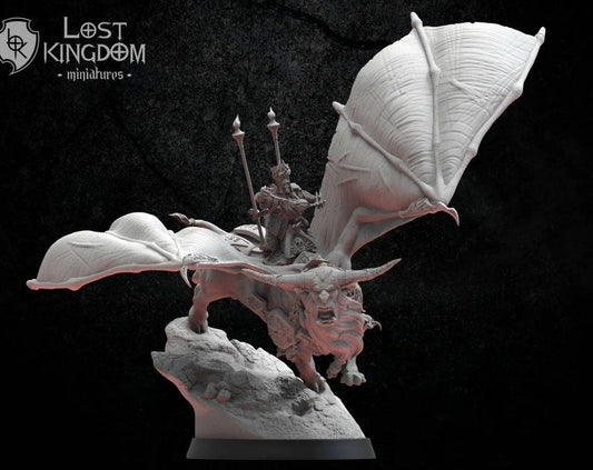 Krun-Ghaz Firehands On Lammasu, Lost Kingdom Miniatures
