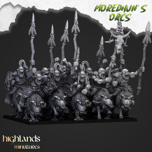 Mounted Cave Orcs, Highlands Miniatures