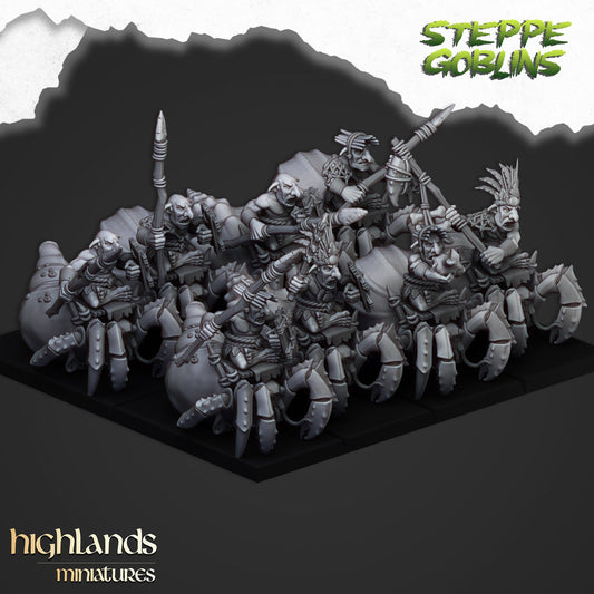 Mounted coast goblins, Highlands Miniatures