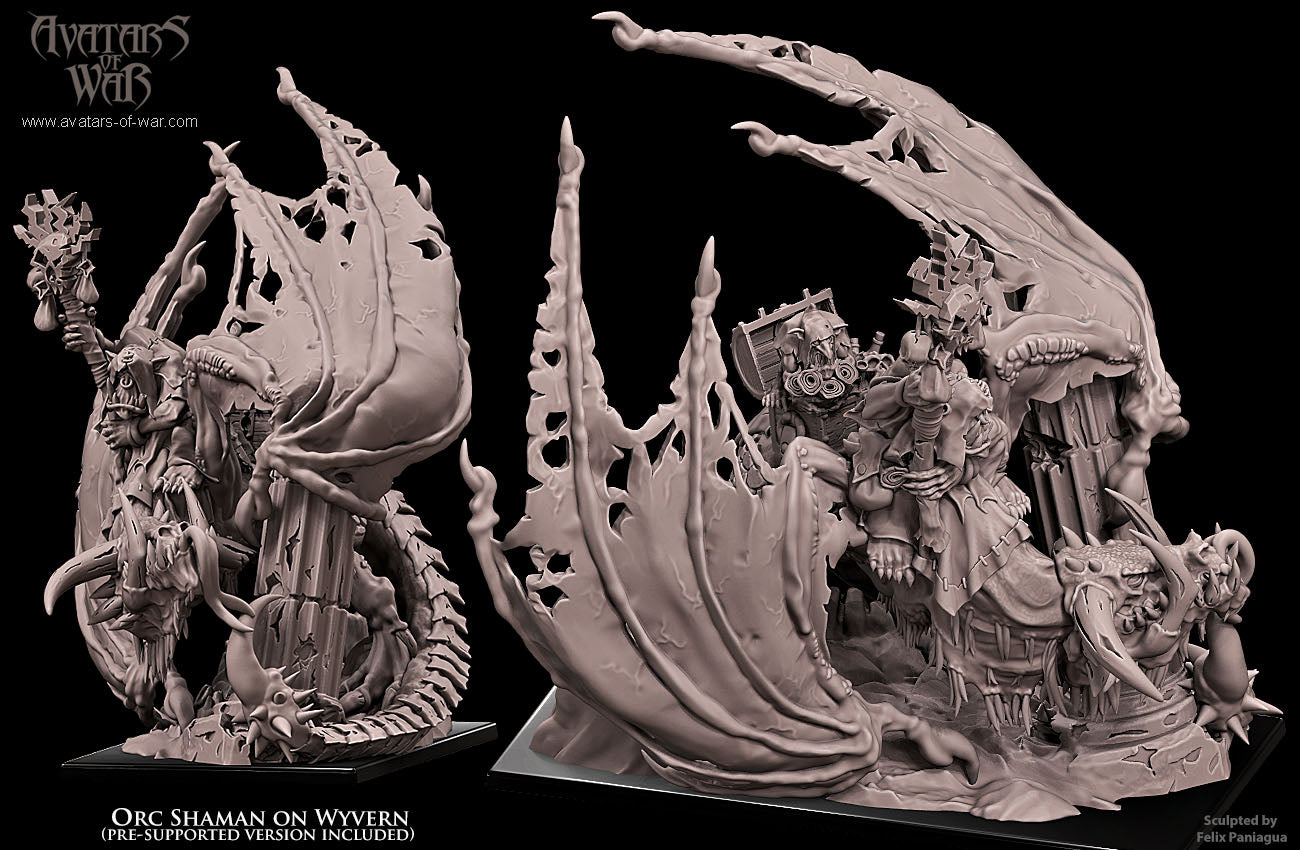 Orc Shaman on Wyvern, Avatars of War