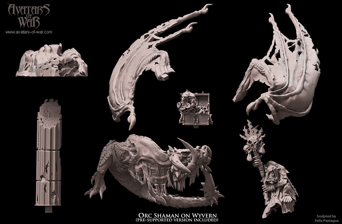 Orc Shaman on Wyvern, Avatars of War