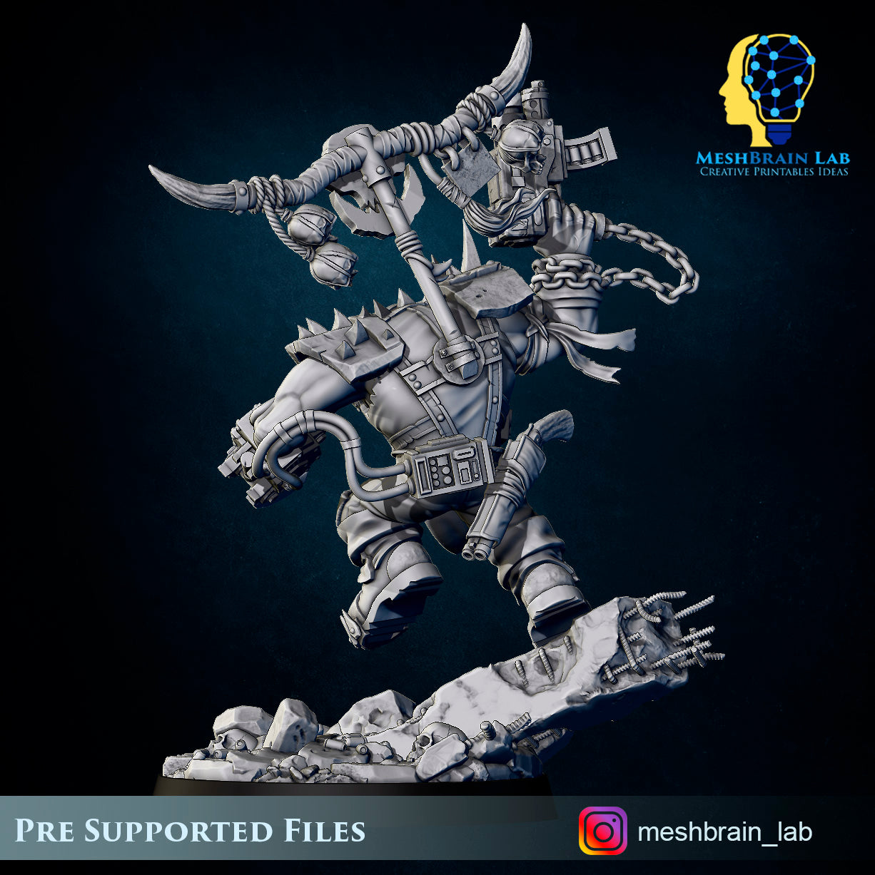 Ork Warboss with battle claw, MeshBrain Lab