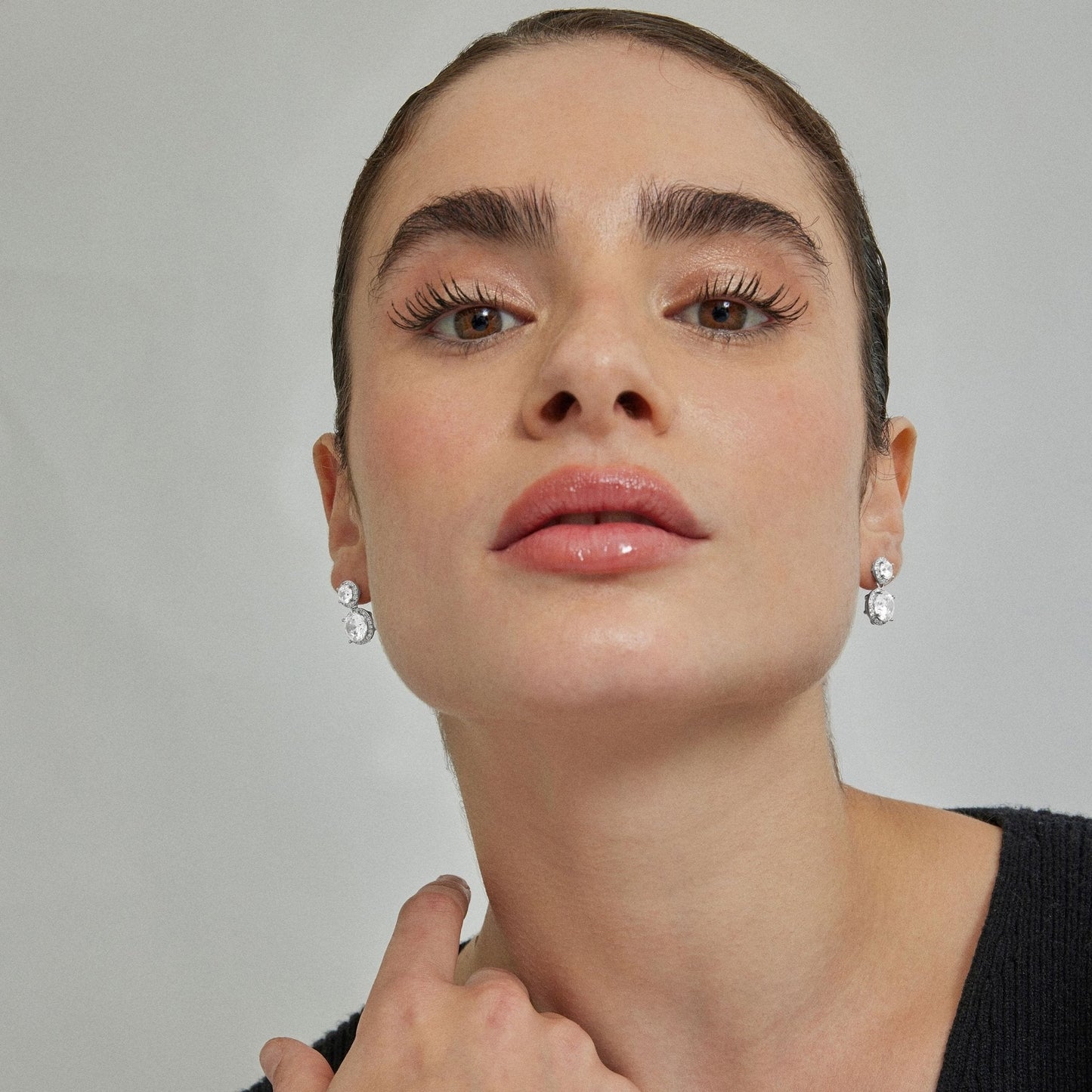 Pendientes acabado en baño de rodio