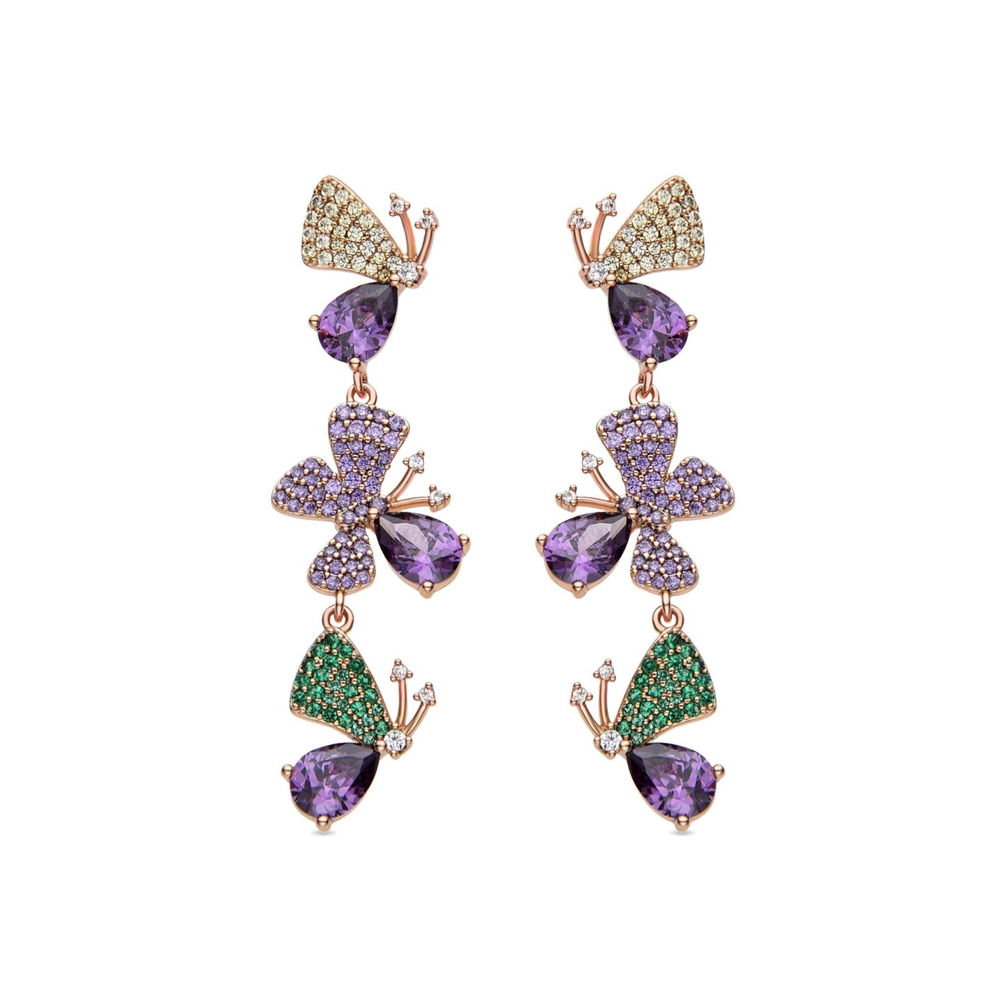 Pendientes acabado en oro rosa 18k