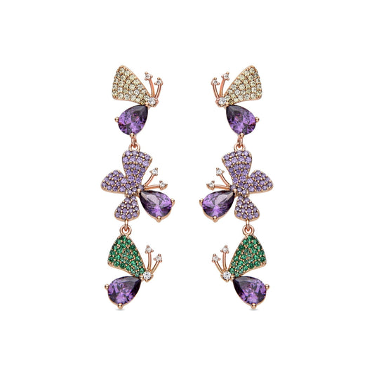 Pendientes acabado en oro rosa 18k