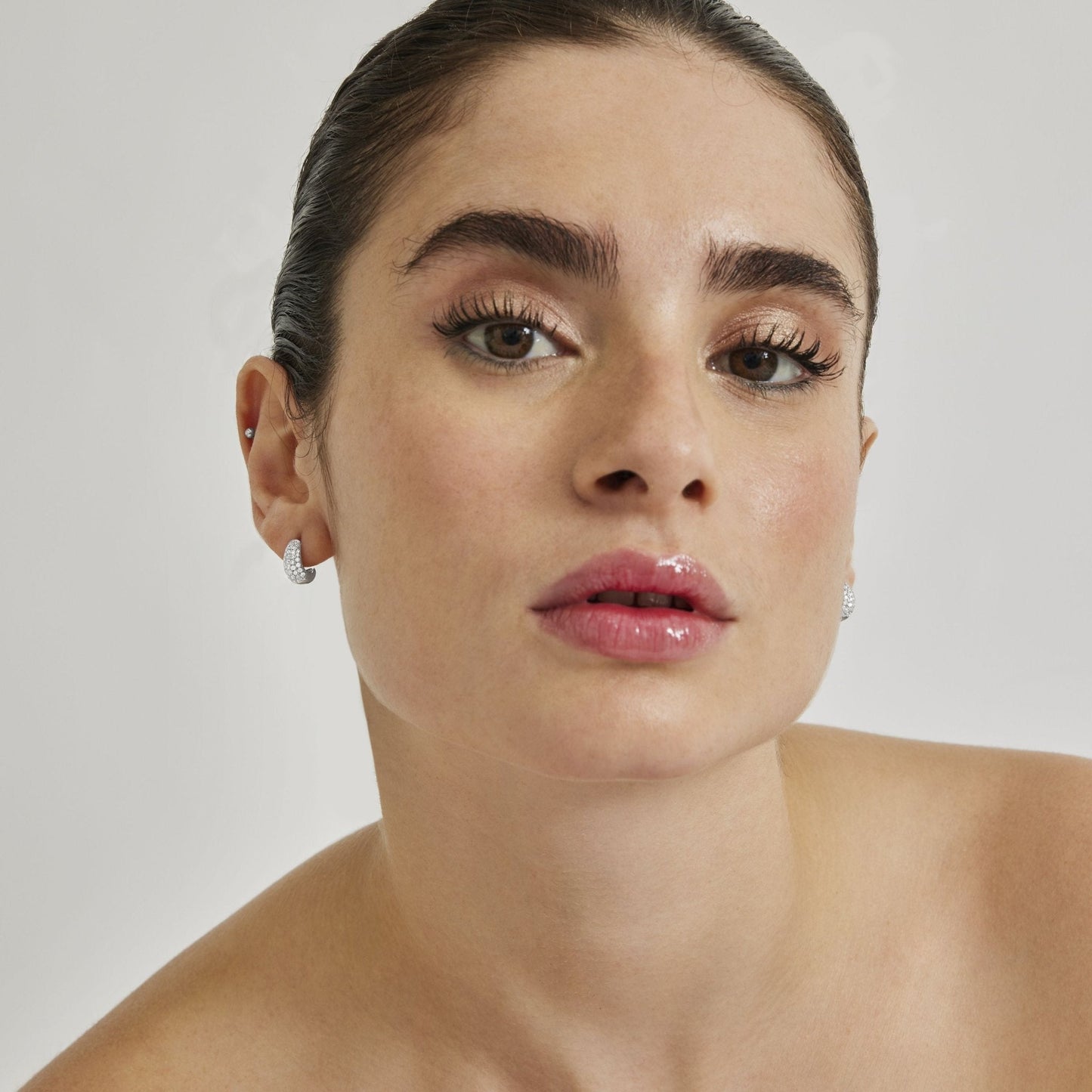 Pendientes acabado en rodio