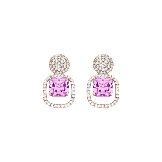Pendientes acabado oro rosa 18k