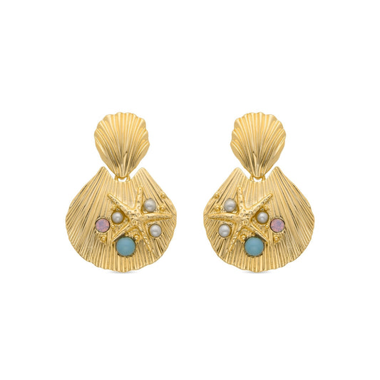 Pendientes acabados en oro amarillo 18k