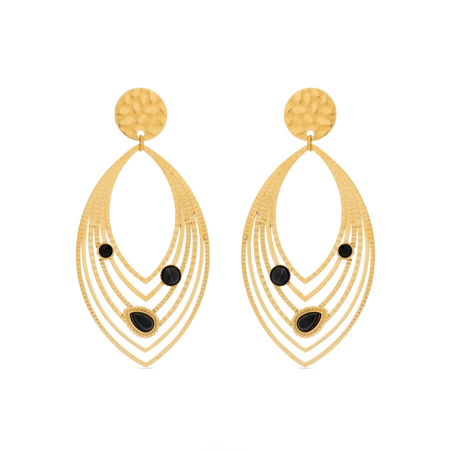 Pendientes acabados en oro amarillo 18k