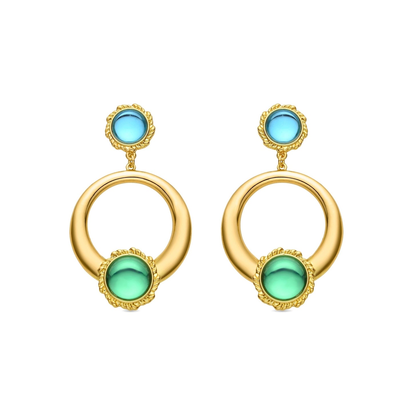 Pendientes acabados en oro amarillo 18K